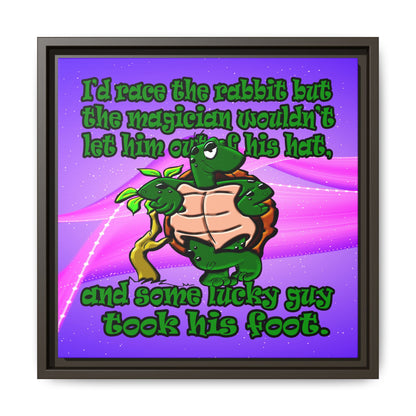 turtle race - framed canvas art (purple-pink wave)
