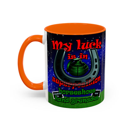 my luck - Accent Mug ('snoops' background)