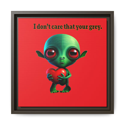 I don't care that your grey - framed canvas art (red)