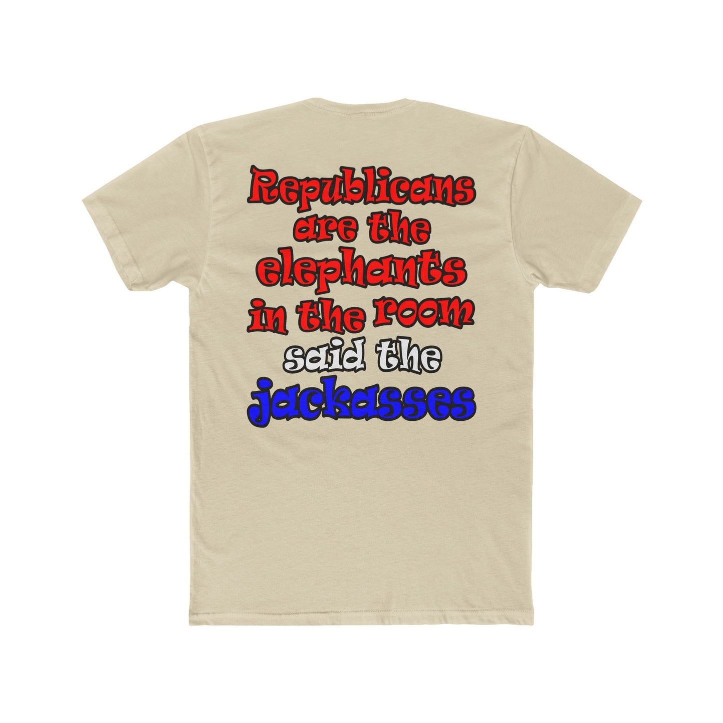 donkeys and elephants - Men's Cotton Crew Tee