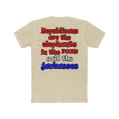 donkeys and elephants - Men's Cotton Crew Tee
