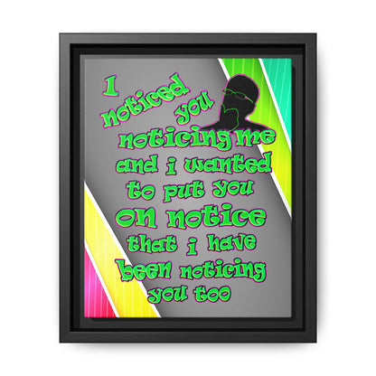 noticed you noticing - framed canvas art (rainbow split)
