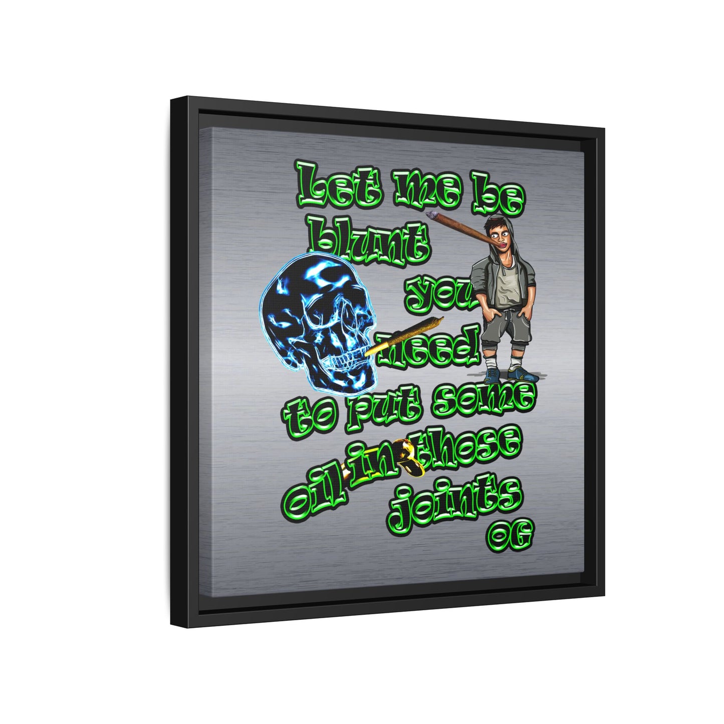 og - framed canvas art (brushed nickel)