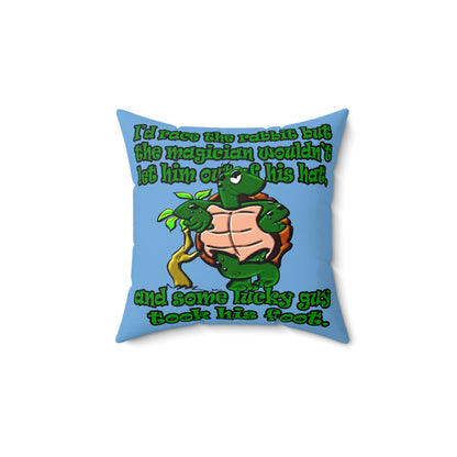 turtle race - Faux Suede Square Pillow - (light blue)