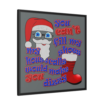 santa's shoes - framed canvas art (dark grey)