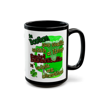 celtics logo - Black Mug (white)