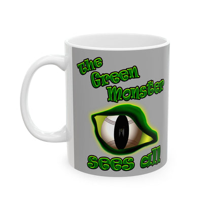 green monster - White Mug (light grey)