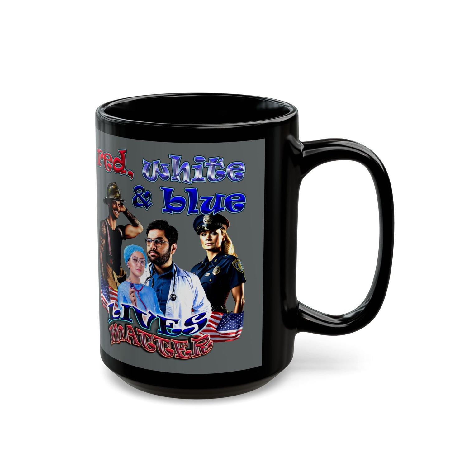 rw&b lives matter - Black Mug (dark grey)