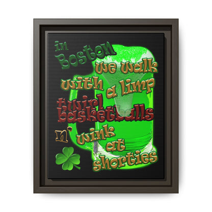 celtics logo - framed canvas art (black)