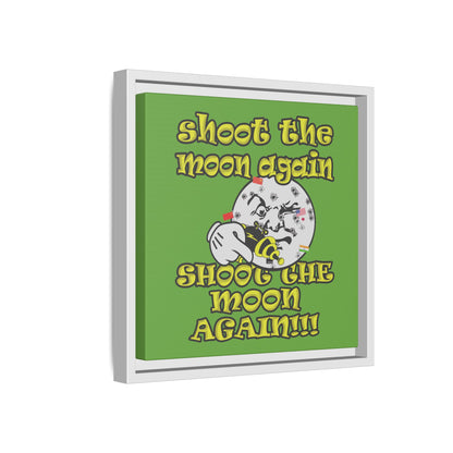 shoot the moon again - framed canvas art (green)