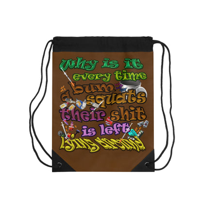 the bum's shit - Drawstring Bag (brown)