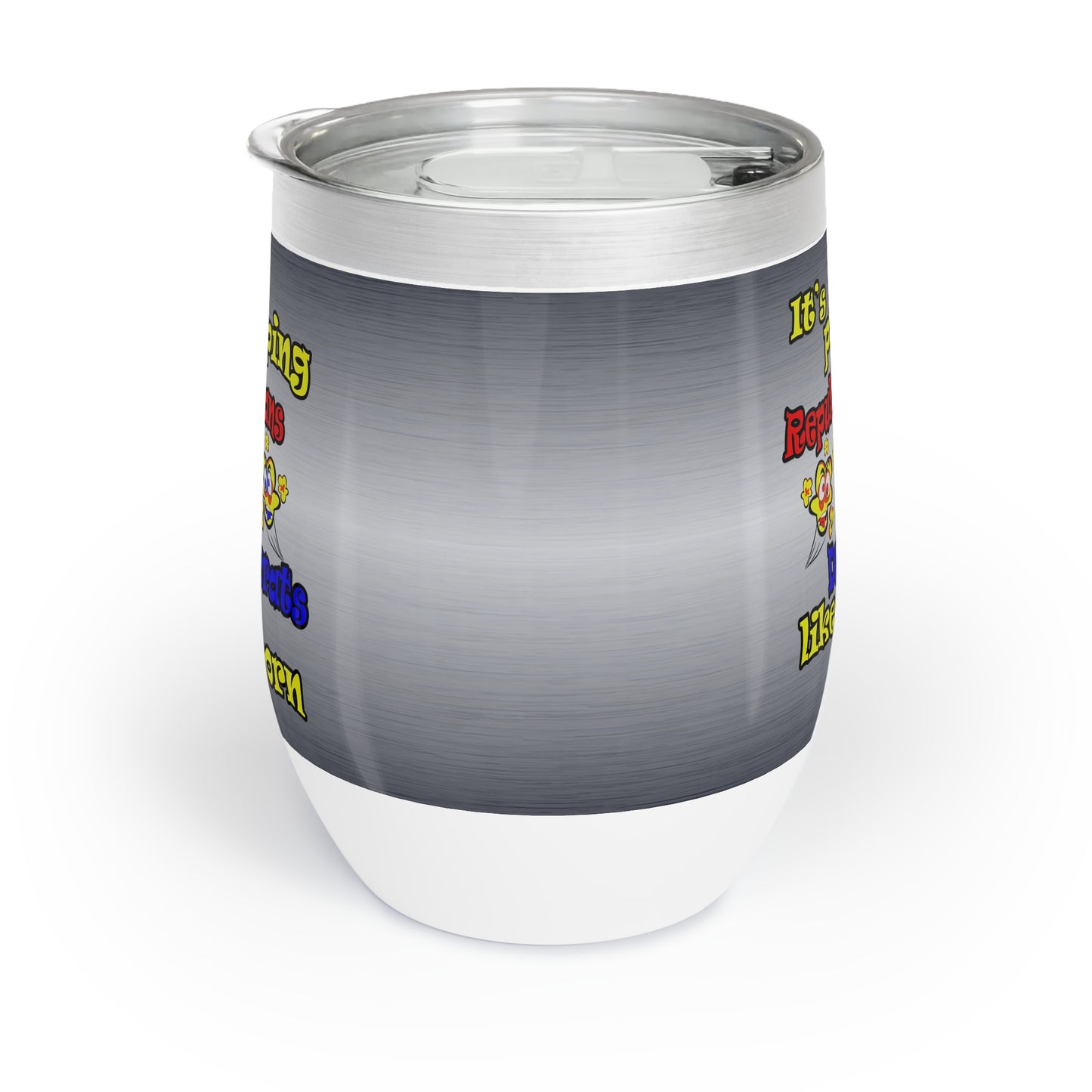 popping like popcorn - Chill Wine Tumbler (brushed nickel)