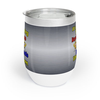 popping like popcorn - Chill Wine Tumbler (brushed nickel)