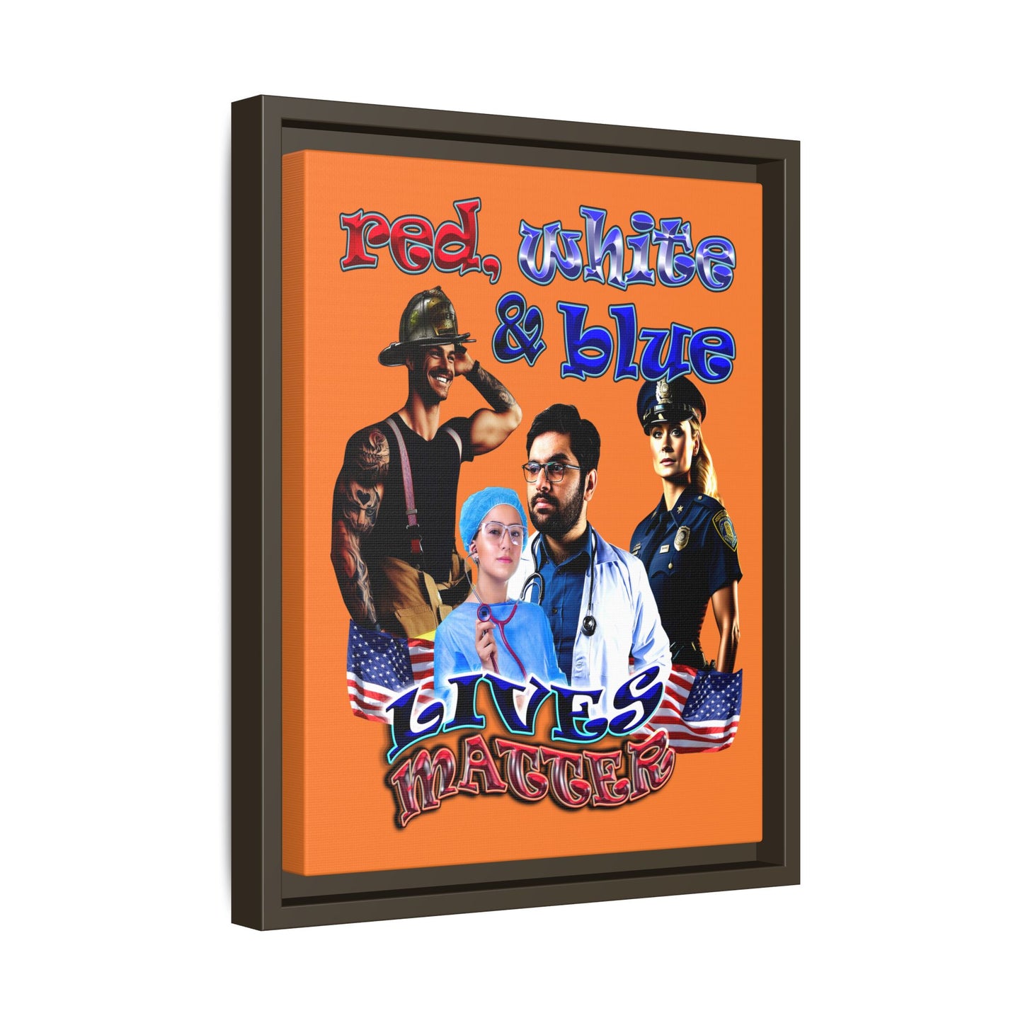 rw&b lives matter - framed canvas art (crusta)