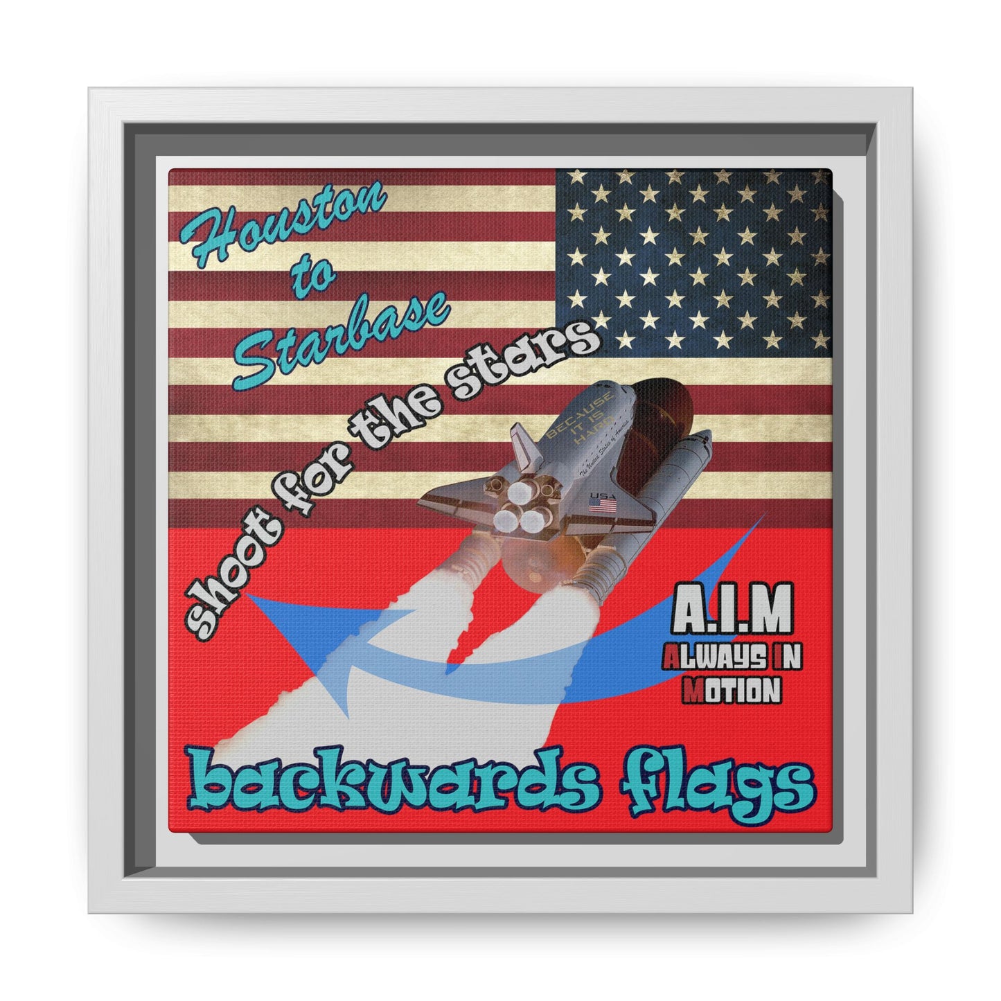 shoot for the stars - framed canvas art (red)