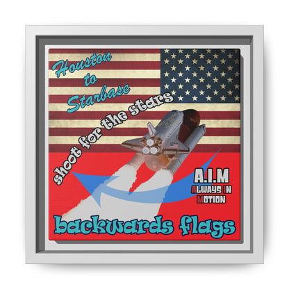 shoot for the stars - framed canvas art (red)