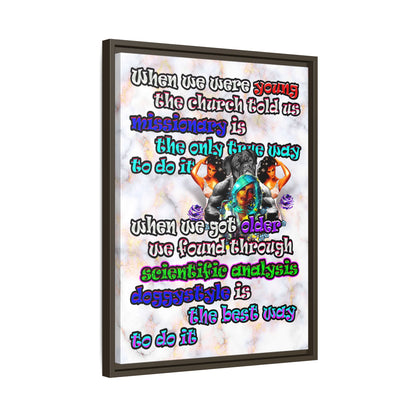 doggystyle - framed canvas art (white marble)