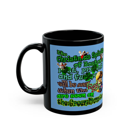 christmas spirits of boston - Black Mug (light blue)