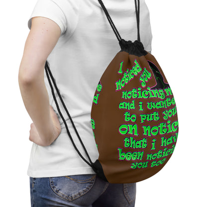 noticed you noticing - Drawstring Bag (brown)