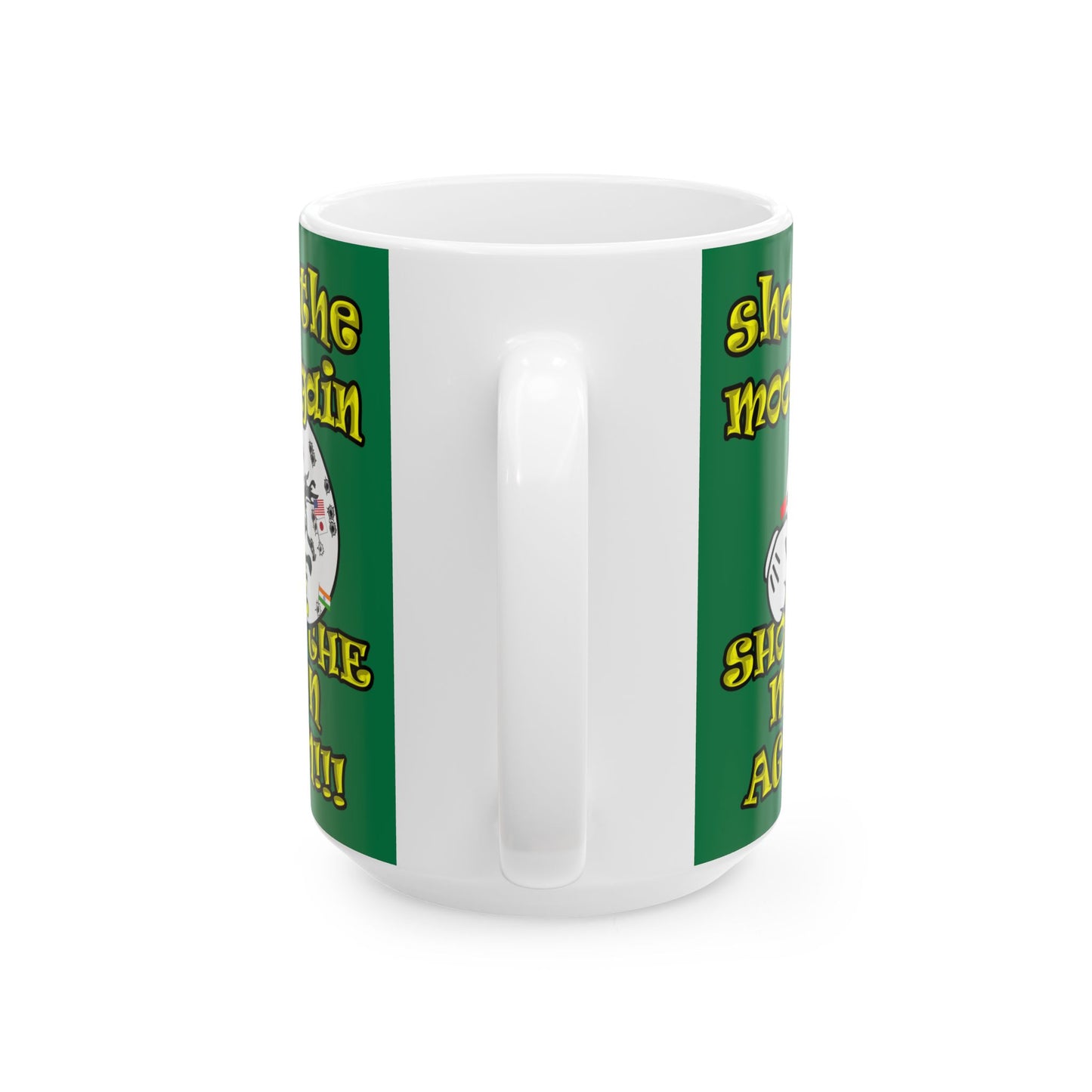 shoot the moon again - White Mug (dark green)