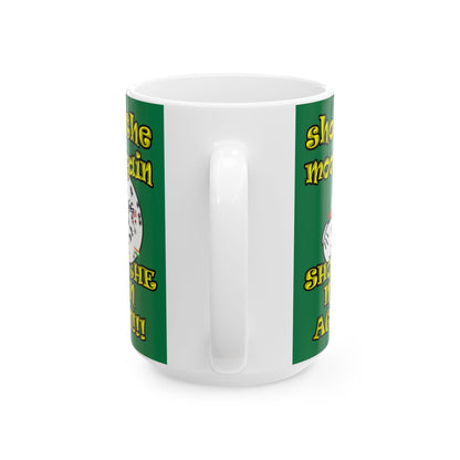 shoot the moon again - White Mug (dark green)