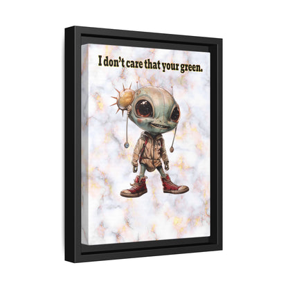 I don't care that your green - framed canvas art (white marble)