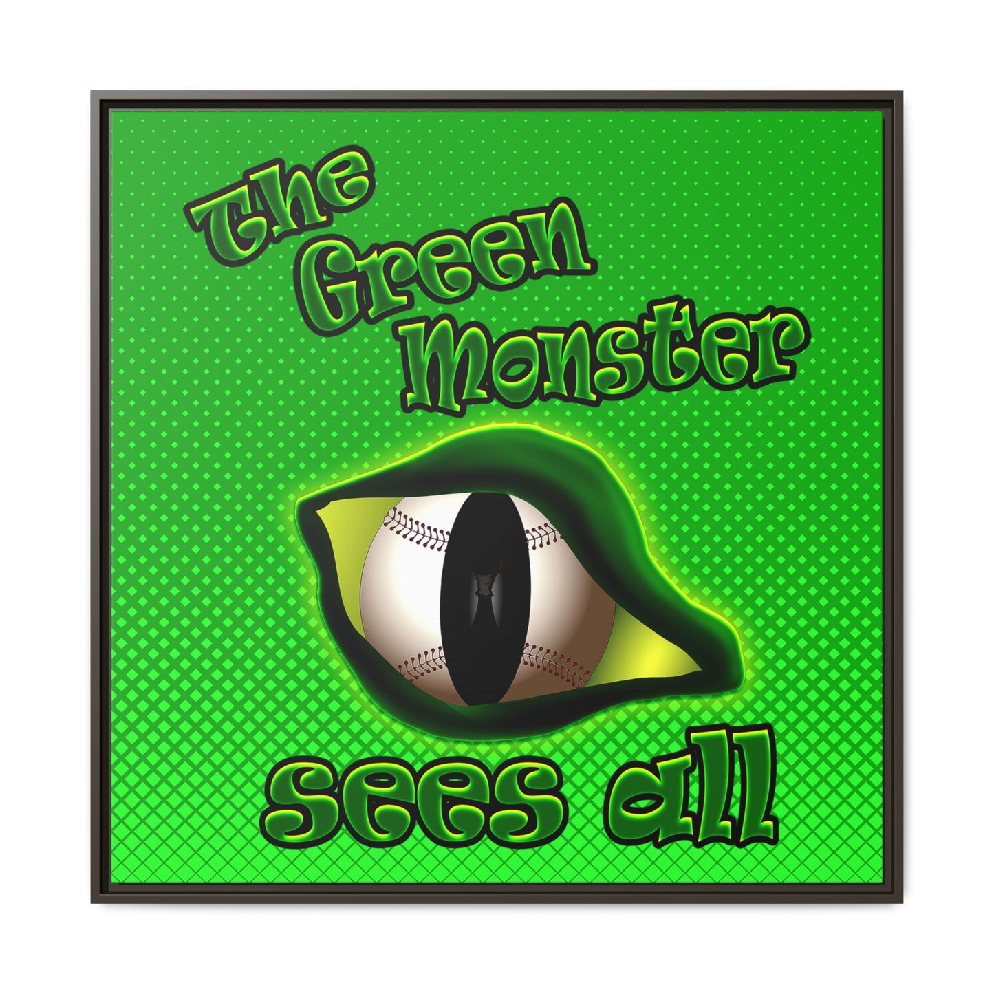 green monster - framed canvas art (logo green)