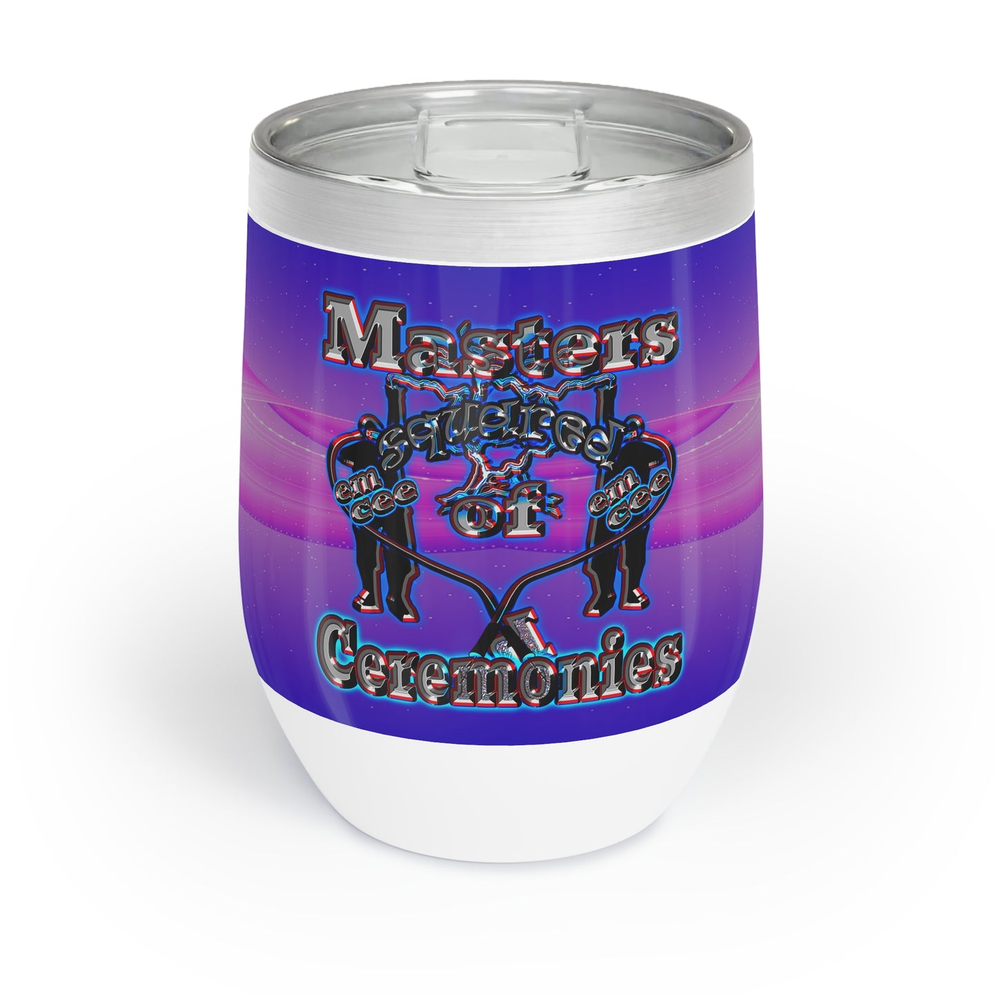 em cee squared - Chill Wine Tumbler (purple-pink wave)