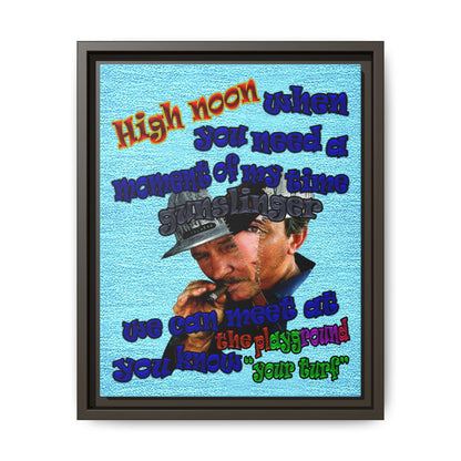 high noon - framed canvas art (faded blue)