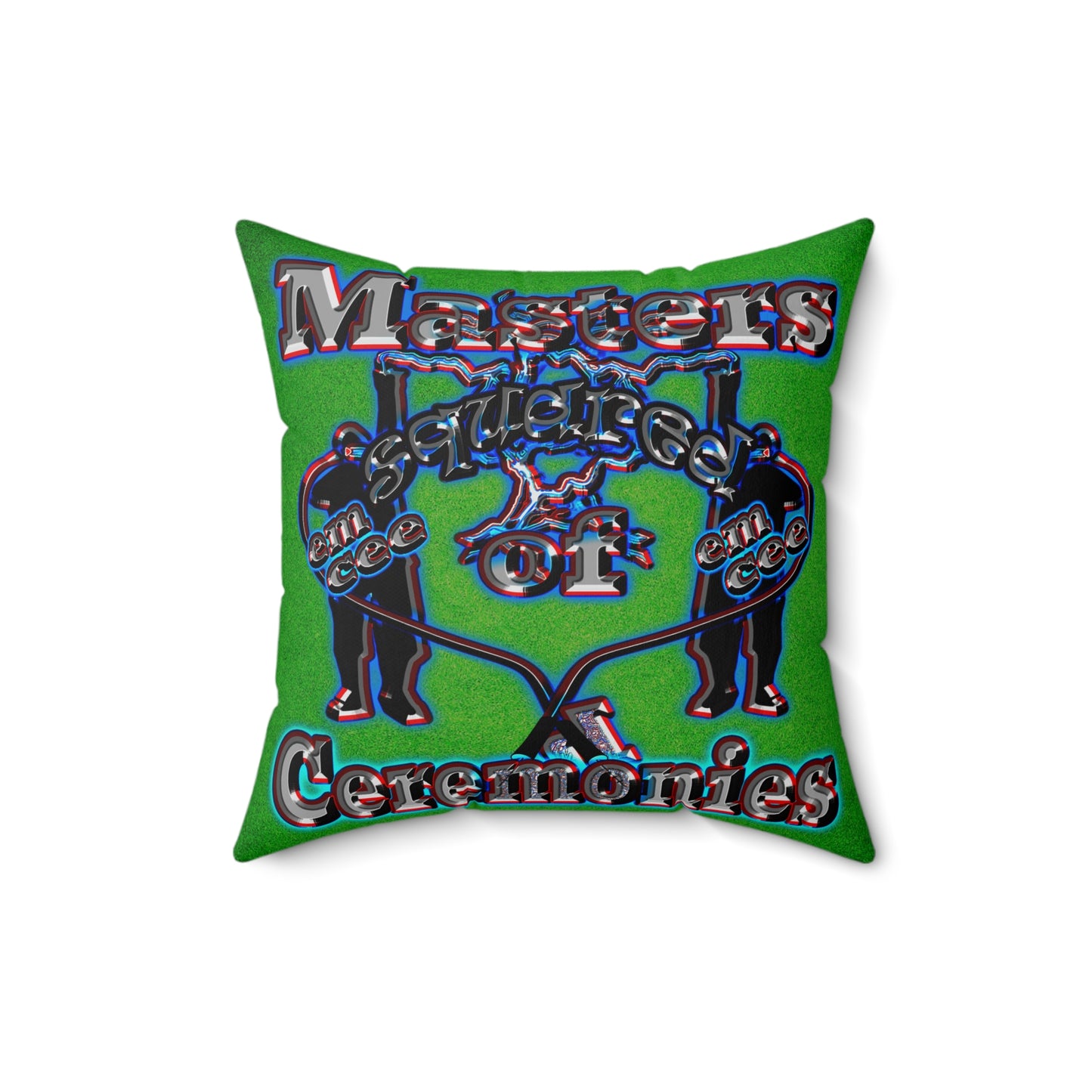 em cee squared - Spun Polyester Square Pillow - (green turf)