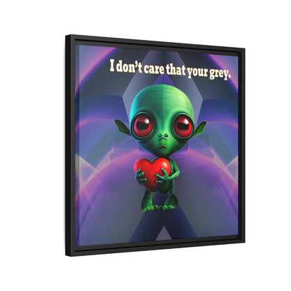 I don't care that your grey - framed canvas art (grey-pink wave)