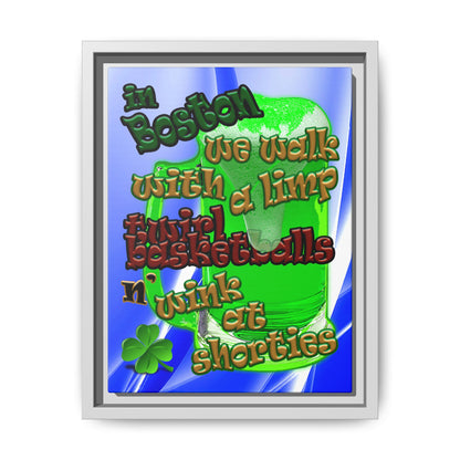 celtics logo - framed canvas art (blue-white wave)