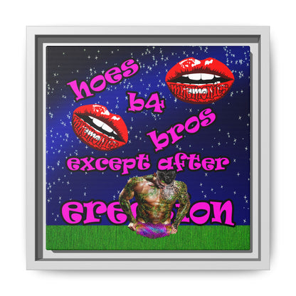 hoes b4 bros - framed canvas art ('snoops' background)