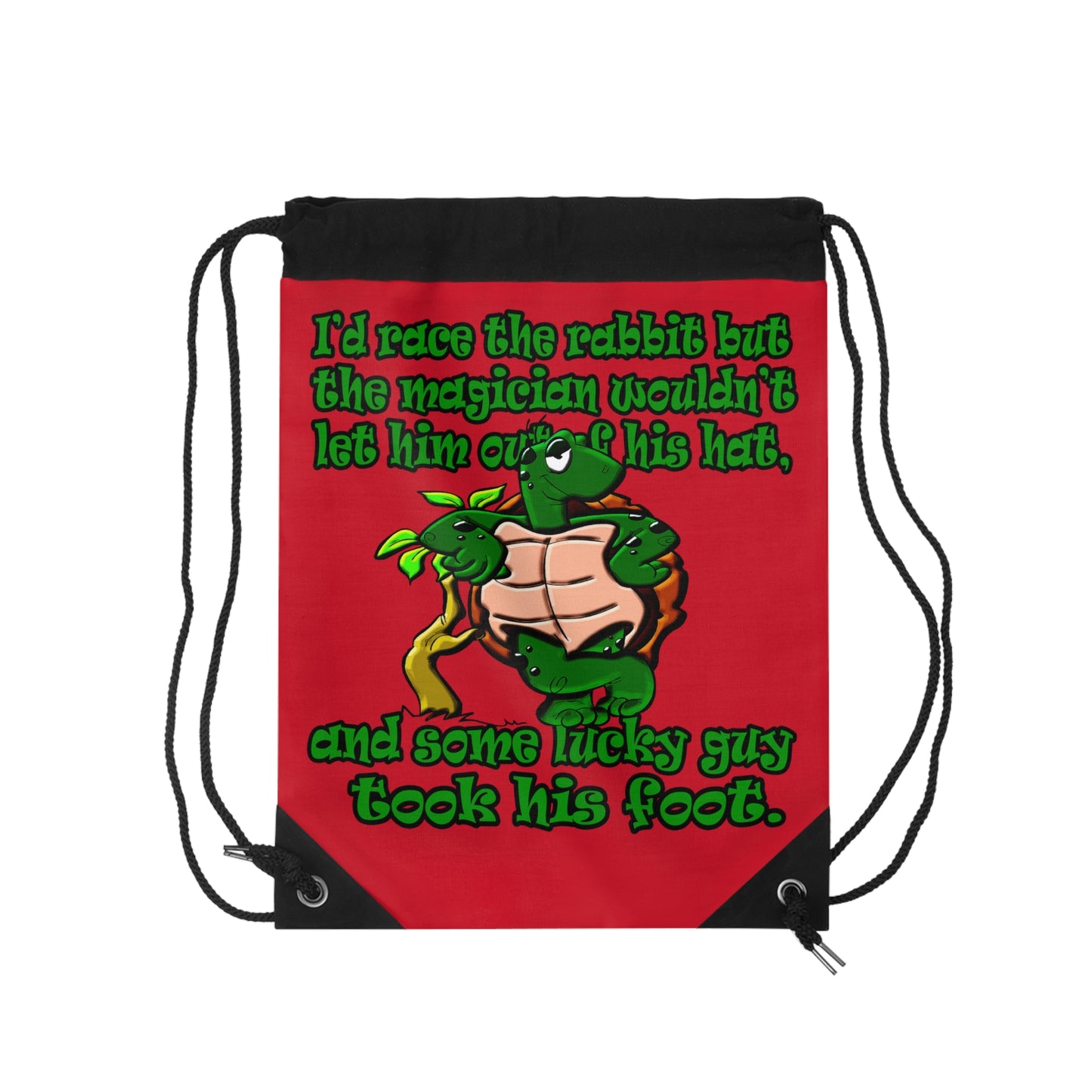 turtle race - Drawstring Bag (dark red)