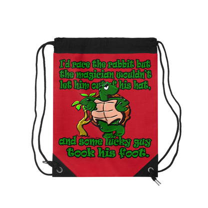 turtle race - Drawstring Bag (dark red)