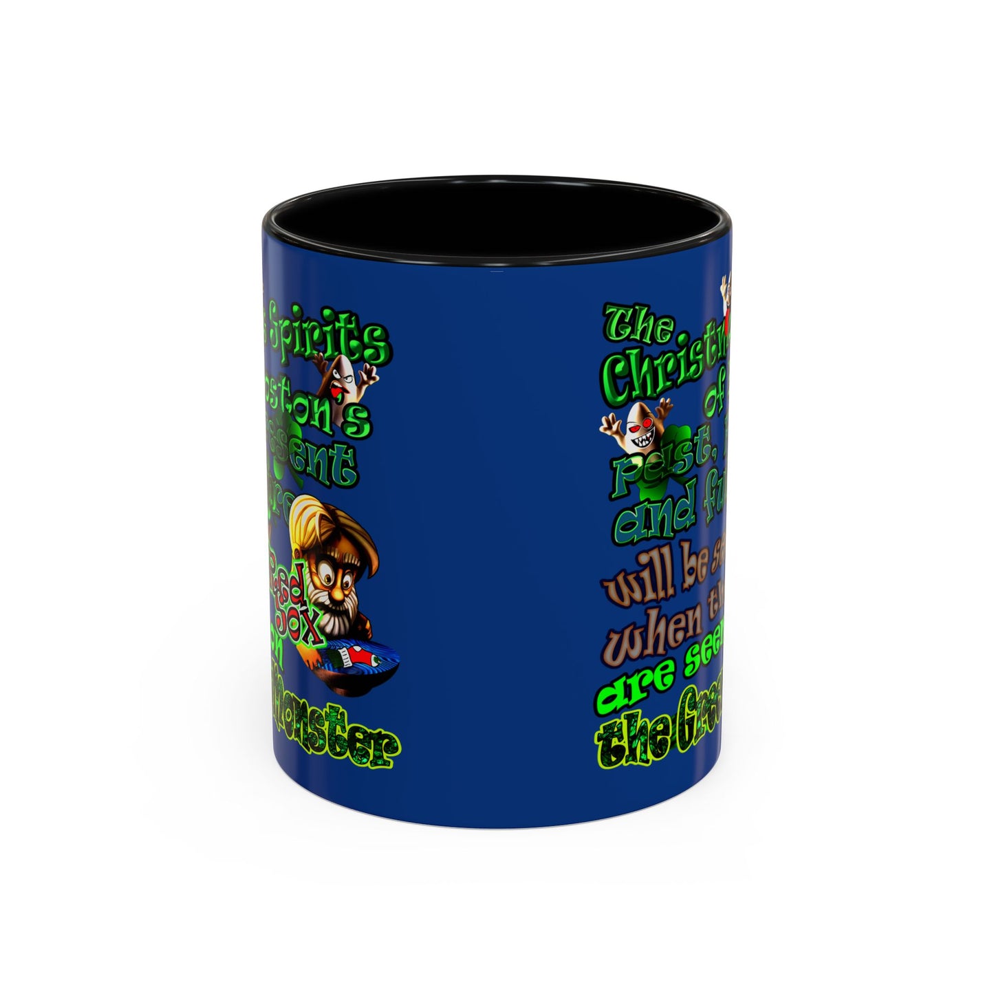 christmas spirits of boston - Accent Mug (dark blue)