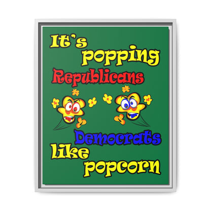 popping like popcorn - framed canvas art (dark green)