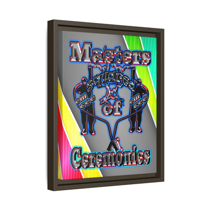em cee squared - framed canvas art (rainbow split)