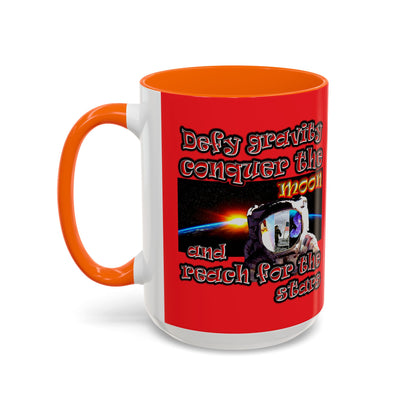 defy conquer reach - Accent Mug (red)