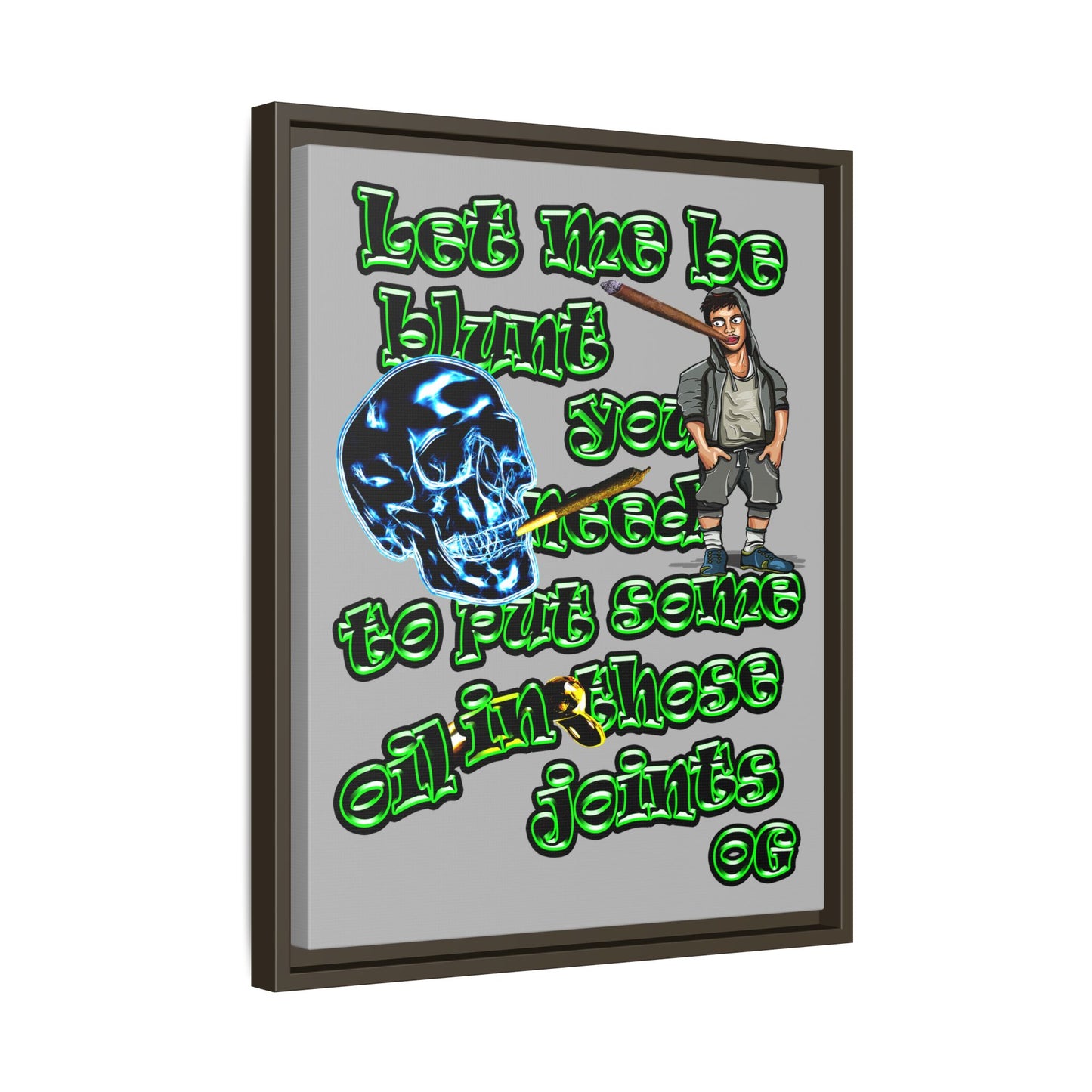 og - framed canvas art (light grey)