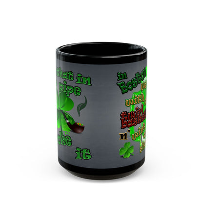 celtics logo - Black Mug (grey-light grey)
