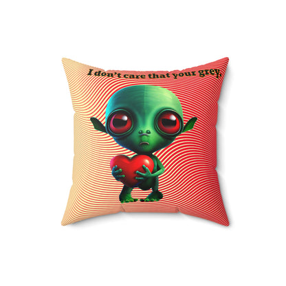 I don't care that your grey - Spun Polyester Square Pillow - (yellow-orange wave)