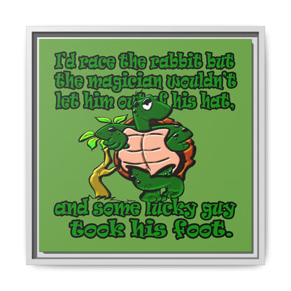 turtle race - framed canvas art (green)