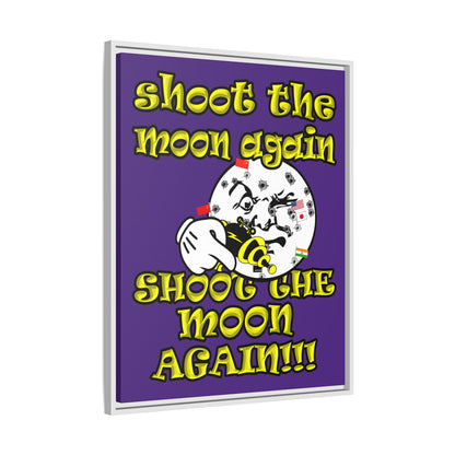 shoot the moon again - framed canvas art (purple)