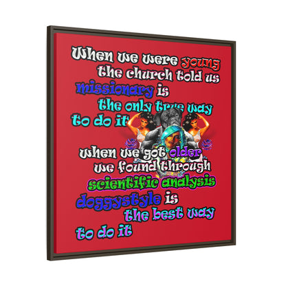 doggystyle - framed canvas art (dark red)