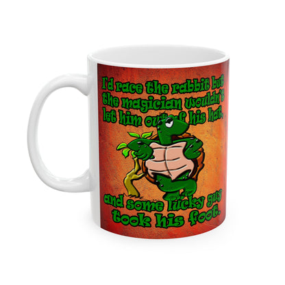 turtle race - White Mug (burnt orange)