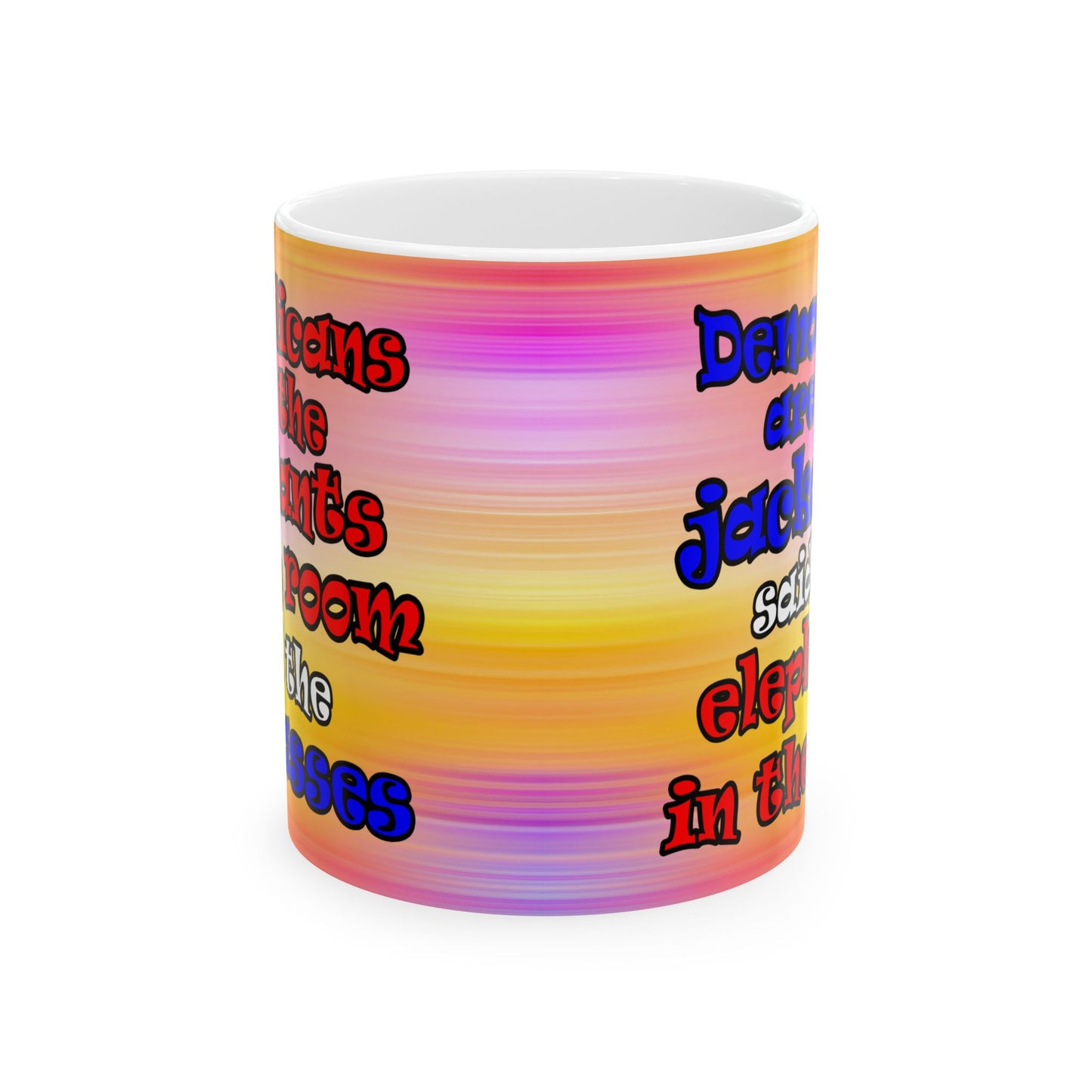donkeys and elephants - White Mug (color blur)