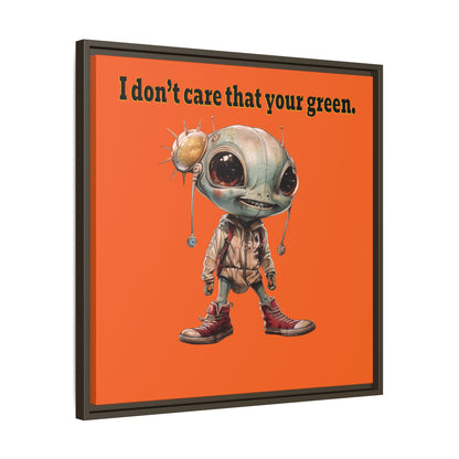 I don't care that your green - framed canvas art (orange)