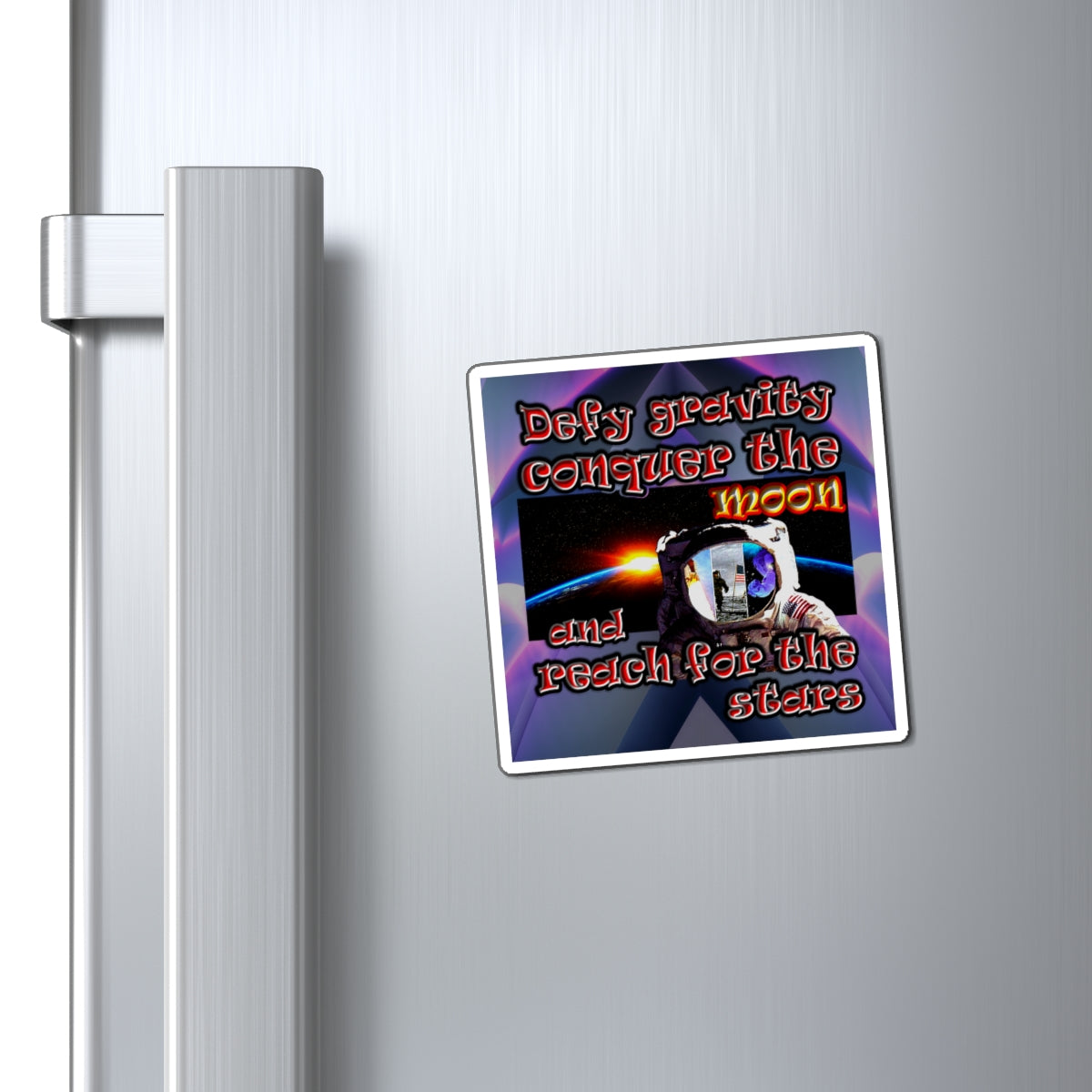 defy conquer reach - Magnets - (grey-pink wave)