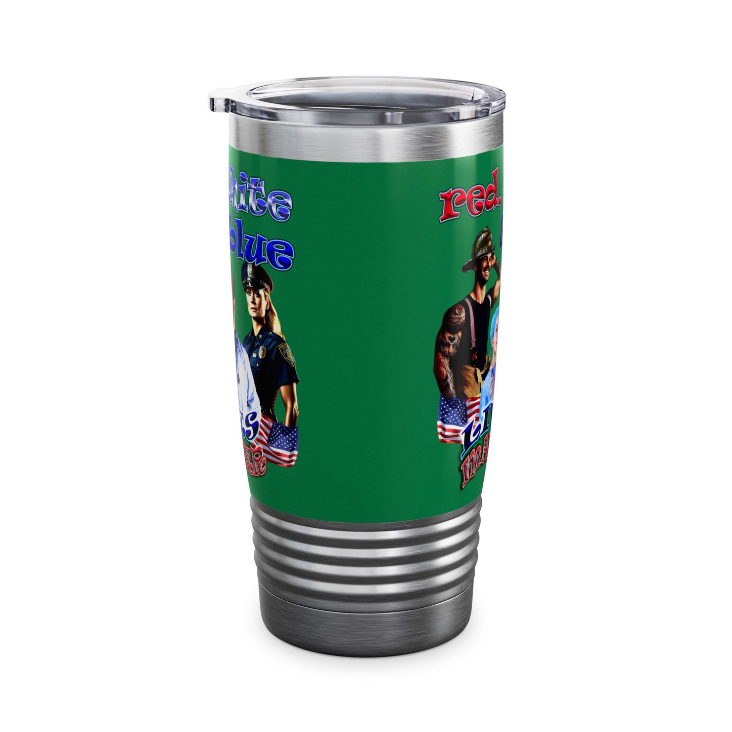 rw&b lives matter - Ringneck Tumbler, 20oz (dark green)